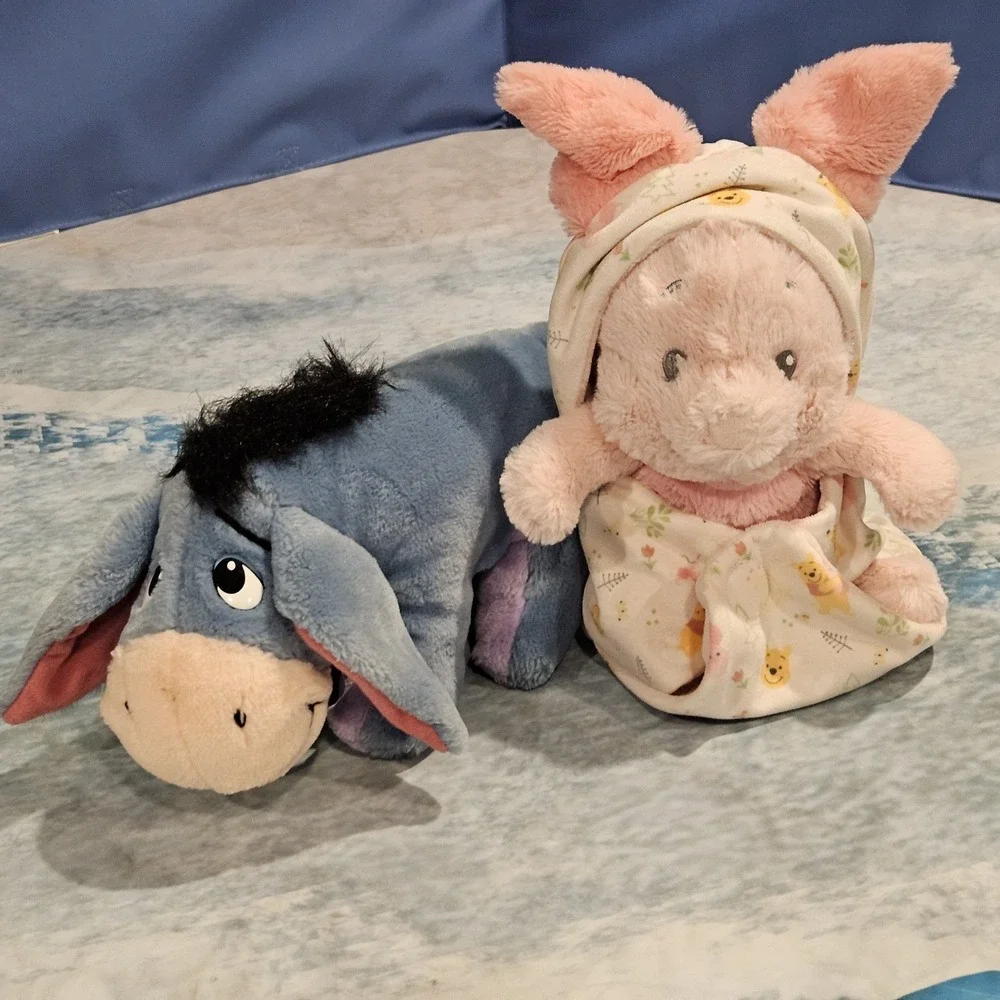 1997 Mattel Disney Winnie The Pooh Eeyore & Disney Babies Piglet Plush Bundle